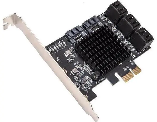 Main image of 8 Port SATA III to PCIe 3.0 x1 Non-RAID Expansion Card Dual ASM1064 Genuine 6.0bps with 8 Drives Attached Low Profile Bracket, SI-PEX40165