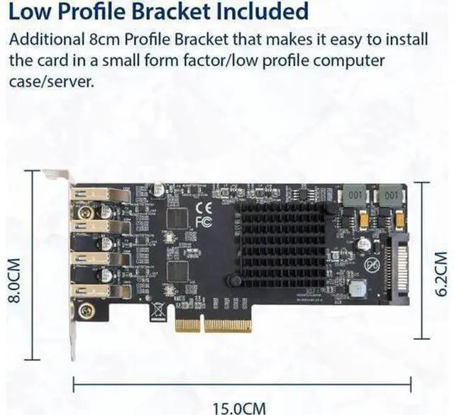 Alt view image 2 of 4 - USB 3.1 Gen 2 10 Gbps 4 Port Type-A PCI-e 3.0 x4 ASMedia ASM3142 Controller,SI-PEX20233