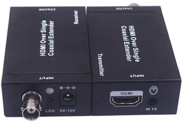 Alt view image 2 of 5 - 1080P HDMI Over Single Coaxial Extender (Transmitter + Receiver) with IR Coaxial Cable, Signal Range up to 100m