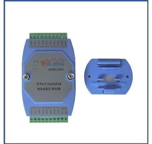 Main image of Vszerda Isolated 8-way 485 Hub 8-port RS485 Distributor 1-to-8 Sharer Repeater Industrial Grade Guide Rail