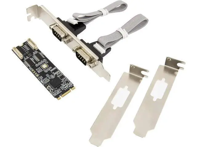Alt view image 4 of 4 - 2 Port RS-232 DB9 Serial M.2 B+M Key Controller Card SI-ADA15069