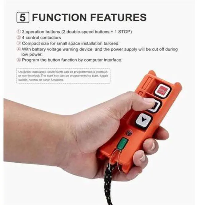 Alt view image 4 of 5 - F21-2S Telecrane Industrial Control AC/DC Universal Control for Crane((TELEcontrol),100-440V AC DC)