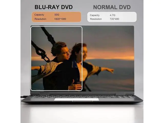 Alt view image 3 of 7 - External Blu Ray Drive, USB 3.0 and Type-C External Blu-Ray CD DVD Drive, Blu-ray Reader 3D Slim Optical CD Drive CD/DVD Burner Optical Drive Compatible with Windows XP/7/8/10, Laptop, Desktop