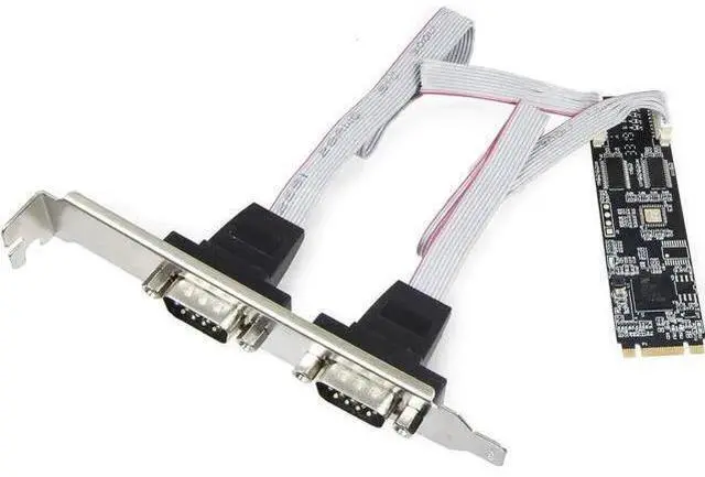 Main image of JAENFONG 2 Port RS-232 DB9 Serial M.2 B+M Key Controller Card SI-ADA15069
