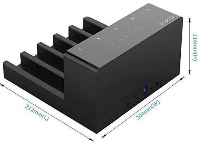 Alt view image 7 of 7 - USB 30 to SATA External Hard Drive 5 Bay Docking Station with Duplicator Offline Clone Function for 25 or 35in HDD SSD Support 5X 10 TB