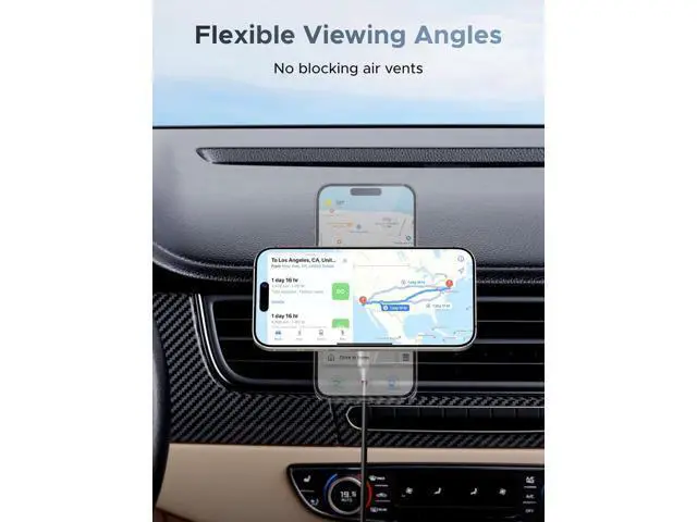 Alt view image 2 of 7 - UGREEN 25W MagFlow Wireless Car Charger, MagSafe Qi2 Certified Fast Charging Cradle Mount for iPhone 17/16/15/14/13/12 Series, Air Vent Clip Secure Holder with USB-C Cable