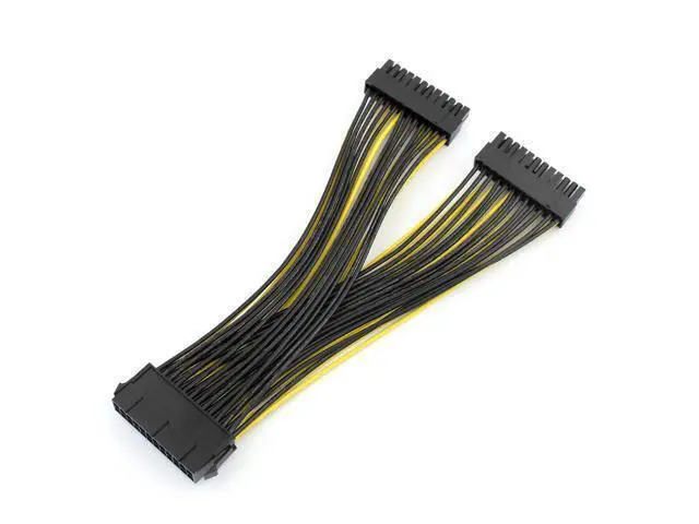 Alt view image 2 of 5 - Vszerda 24P 20+4 Pin Dual PSU Power Supply Cable,18AWG ATX Motherboard Mainboard Adapter Connector Cable Mining Extension Cable - 20cm (10 Pcs)