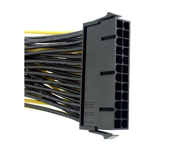 Alt view image 3 of 5 - Vszerda 24P 20+4 Pin Dual PSU Power Supply Cable,18AWG ATX Motherboard Mainboard Adapter Connector Cable Mining Extension Cable - 20cm (10 Pcs)