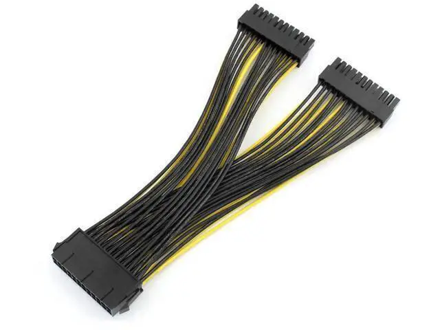 Alt view image 2 of 5 - Vszerda 24P 20+4 Pin Dual PSU Power Supply Cable,18AWG ATX Motherboard Mainboard Adapter Connector Cable Mining Extension Cable - 20cm (10 Pcs)