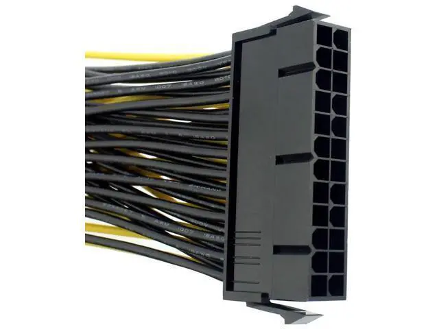 Alt view image 5 of 5 - Vszerda 24P 20+4 Pin Dual PSU Power Supply Cable,18AWG ATX Motherboard Mainboard Adapter Connector Cable Mining Extension Cable - 20cm (10 Pcs)