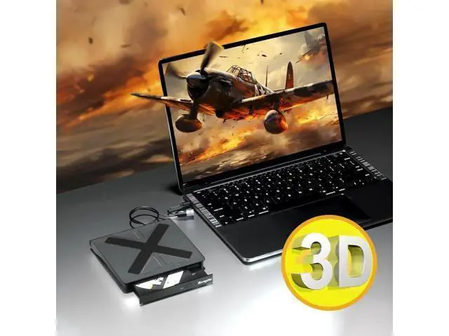 Alt view image 7 of 7 - External Blu Ray Drive, USB 3.0 and Type-C Blu Ray Burner Portable Blu Ray DVD/CD/BD Player, 3D Optical Bluray DVD Drive Compatible with Windows XP/7/8/10/11 MacOS for Mac-Book Laptop Desktop