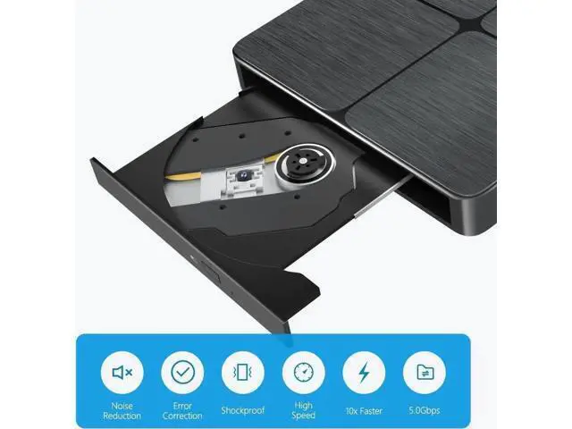 Alt view image 4 of 7 - External Bluray DVD Drive, USB 3.0 and Type-C Portable CD/DVD Drive 3D Blu-ray External DVD Drive Slim Optical External Blu-ray Player Compatible for Windows XP/7/8/10/11 MacOS Laptop,Desktop PC