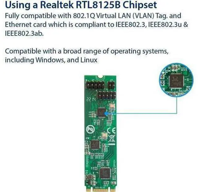 Alt view image 3 of 6 - JAENFONG Dual 2.5 Gigabit M.2 M+B Key Ethernet Network Expansion Card