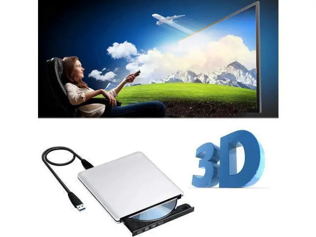 Alt view image 6 of 7 - JAENFONG External Blu Ray DVD Drive , USB 3.0 Burner Slim Optical Portable Blu-ray CD DVD Reader Writer RW Player for Laptop Desktop MacBook OS Windows 7 8 10 PC iMac Laptop (Silver)