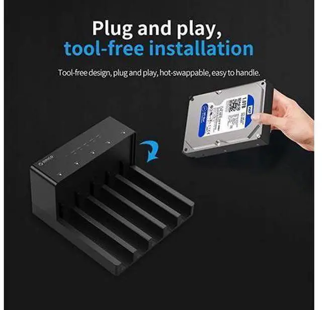 Alt view image 3 of 7 - USB 30 to SATA External Hard Drive 5 Bay Docking Station with Duplicator Offline Clone Function for 25 or 35in HDD SSD Support 5X 10 TB