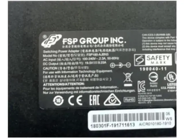 Alt view image 2 of 2 - Vszerda 19.5V 9.23A 180W 5.5x2.5mm FSP FSP180-AJBN3 AC Power Adapter For MAG-15 XNE15E19 EG-LP5-BK Laptop Power Supply Charger