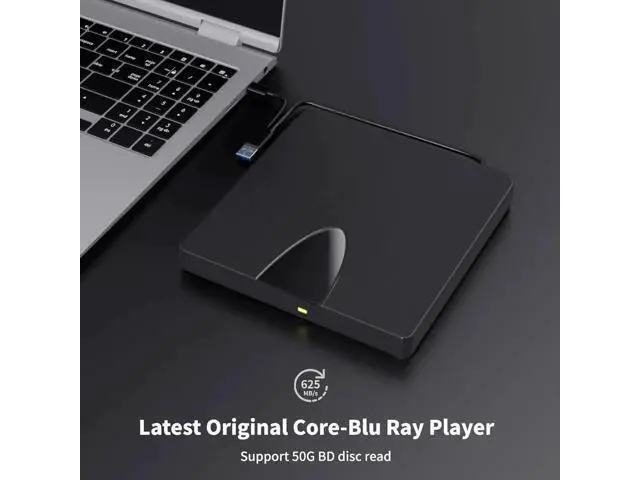 Alt view image 3 of 7 - Vszerda External Blu Ray Drive, USB 3.0 and Type-C Blu Ray Burner Portable Blu Ray DVD/CD/BD Player, 3D Optical Bluray Drive Compatible with Windows XP/7/8/10/11 MacOS for Mac-Book Laptop Desktop PC