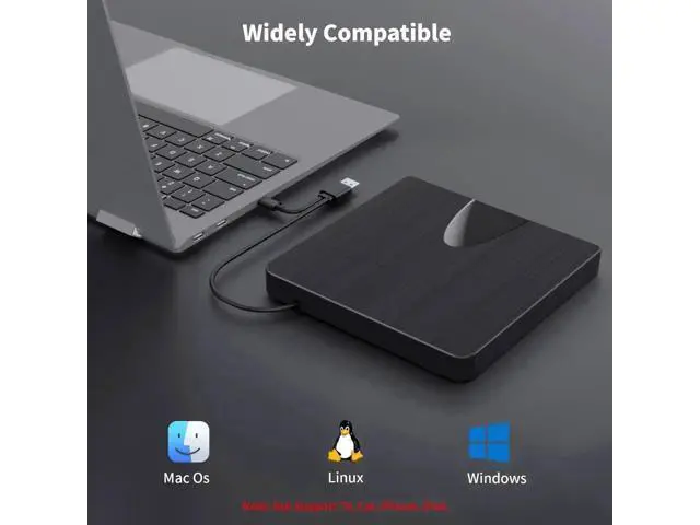 Alt view image 5 of 7 - Vszerda External Blu Ray Drive, USB 3.0 and Type-C Blu Ray Burner Portable Blu Ray DVD/CD/BD Player, 3D Optical Bluray Drive Compatible with Windows XP/7/8/10/11 MacOS for Mac-Book Laptop Desktop PC