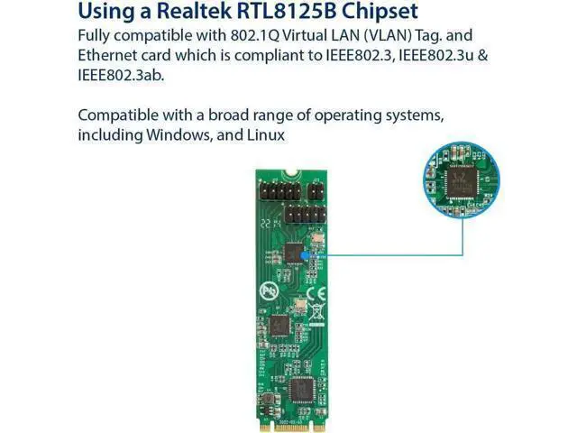 Alt view image 3 of 6 - Vszerda Dual 2.5 Gigabit M.2 M+B Key Ethernet Network Expansion Card