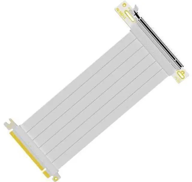 Main image of JAENFONG 90 Degree Right Angle PCI-E 3.0 16x to 16x Extension Cable White HBZ-X16-1890B Full Speed Flexible Extender Card Universal PCI-E 16x Riser pcie Extender for BTC Bitcoin Mining (45cm)