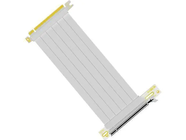 Alt view image 2 of 4 - JAENFONG 90 Degree Right Angle PCI-E 3.0 16x to 16x Extension Cable White HBZ-X16-1890B Full Speed Flexible Extender Card Universal PCI-E 16x Riser pcie Extender for BTC Bitcoin Mining (45cm)