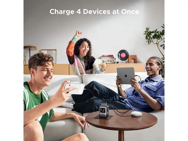 Alt view image 3 of 7 - UGREEN Uno 100W USB C Charger, Nexode 4-Port GaN Charger Compact Fast USB C Power Adapter for MacBook Pro/Air 2025, iPad Pro, iPhone 17 Pro, Galaxy S25 Ultra, Pixel 10, Steam Deck, ROG Ally