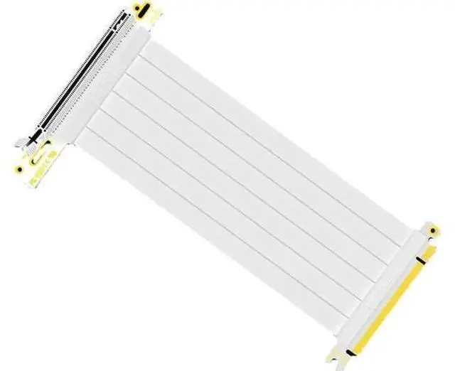 Main image of JAENFONG 90 Degree Right Angle PCI-E 3.0 16x to 16x Extension Cable White HBZ-X16-1890B Full Speed Flexible Extender Card Universal PCI-E 16x Riser pcie Extender for BTC Bitcoin Mining (30cm)