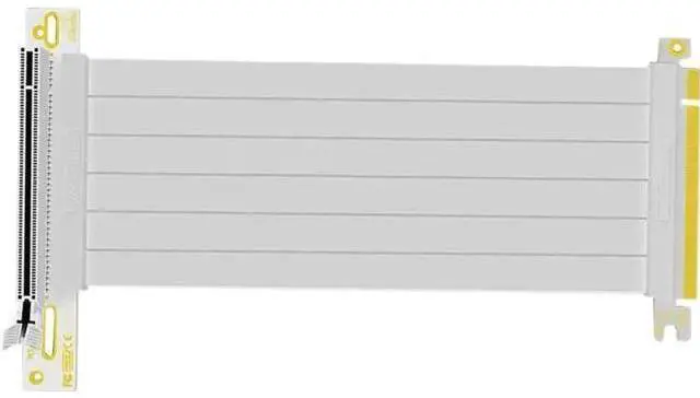 Alt view image 3 of 4 - Vszerda 90 Degree Right Angle PCI-E 3.0 16x to 16x Extension Cable White HBZ-X16-1890B Full Speed Flexible Extender Card Universal PCI-E 16x Riser pcie Extender for BTC Bitcoin Mining (45cm)