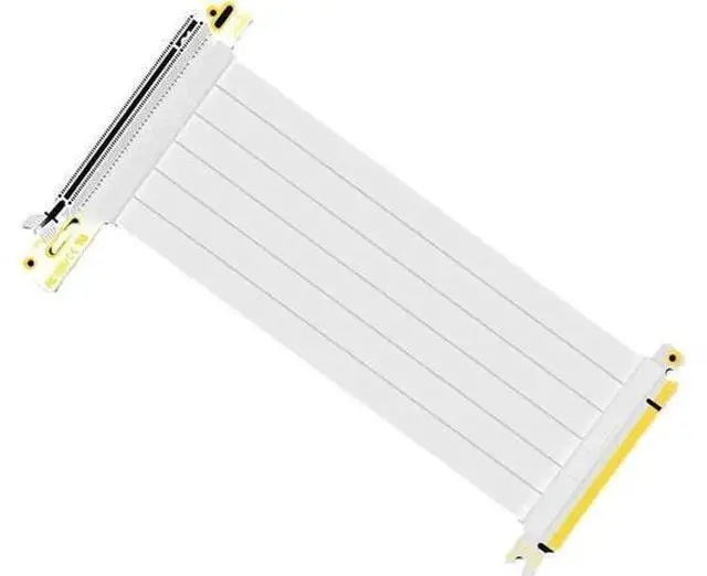 Alt view image 4 of 4 - Vszerda 90 Degree Right Angle PCI-E 3.0 16x to 16x Extension Cable White HBZ-X16-1890B Full Speed Flexible Extender Card Universal PCI-E 16x Riser pcie Extender for BTC Bitcoin Mining (45cm)