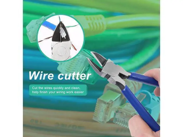 Alt view image 4 of 6 - RJ45 Crimp Tool Pass Through Ethernet Crimping Tool Kit Cat6 Cat5e Cat6a RJ45 Crimper with Cable Tester, Cat6 Connectors with RJ45 Boot Covers, Mini Stripper, Blades and Cable Ties