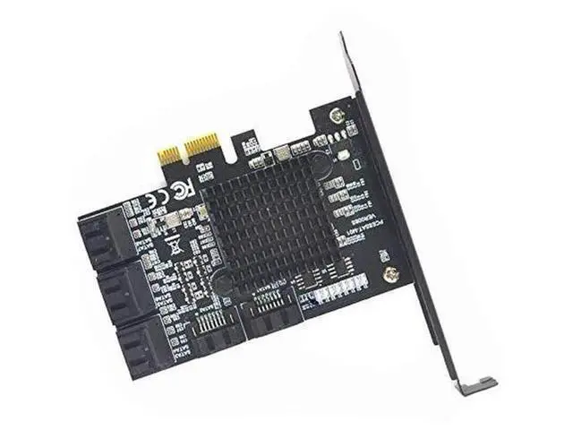 Alt view image 5 of 6 - JAENFONG 8 Ports SATA 3.0 to PCIe Expansion Card Adapter Converter with 6 SATA Cables Low Profile Bracket Boot As System Disk for Marvell 88SE9215 Chip with Heat Sink HDD (6*Black 90 °Cable)
