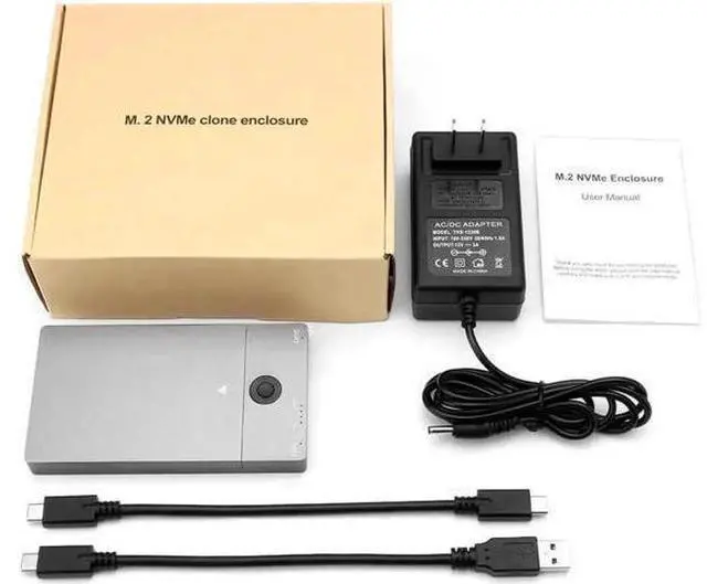 Alt view image 7 of 7 - NVMe M.2 Duplicator Dual-Bay Offline Clone 10Gbps USB C USB A to NVME Docking Station for M.2 SSD M Key Hard Drives Enclosure with NVME 2230 2242 2260 2280 Up to 8TB (Dual-Bay)