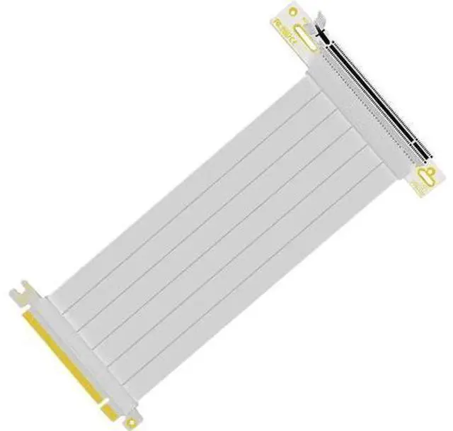 Main image of 90 Degree Right Angle PCI-E 3.0 16x to 16x Extension Cable White HBZ-X16-1890B Full Speed Flexible Extender Card Universal PCI-E 16x Riser pcie Extender for BTC Bitcoin Mining (45cm)