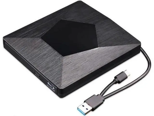 Main image of JAENFONG External 3D Blu Ray DVD Drive Burner, Wihool Ultra Slim USB 3.0 and Type-C Blu Ray BD CD DVD Burner Player Writer Reader Disk for Mac OS, Windows xp/7/8/10, Laptop PC (Black)