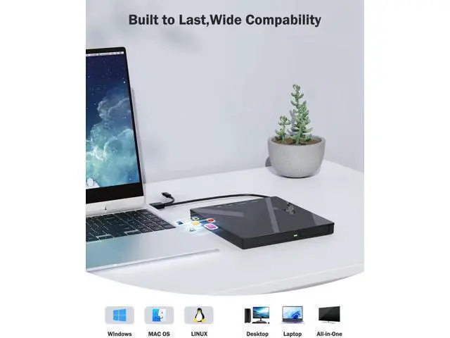 Alt view image 5 of 7 - Vszerda 7 in 1 External Blu Ray Drive, External Blueray/DVD Drive for PC with SD/TF Port Blu Ray Burner, Support 100G Disc R/W for PC External Blu Ray Drive for Windows Linux MacOS Laptop Desktop