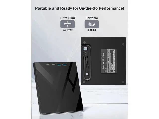 Alt view image 6 of 7 - Vszerda 7 in 1 External Blu Ray Drive, External Blueray/DVD Drive for PC with SD/TF Port Blu Ray Burner, Support 100G Disc R/W for PC External Blu Ray Drive for Windows Linux MacOS Laptop Desktop