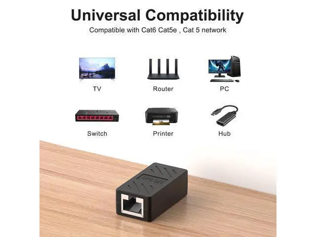 Alt view image 3 of 7 - Vszerda 40 PCS Gigabit RJ45 Coupler, Ethernet Extender Connector in Line Coupler for Cat8/Cat7/Cat6/Cat5e/Cat5 Ethernet Cable Extender Adapter Female to Female (Black)