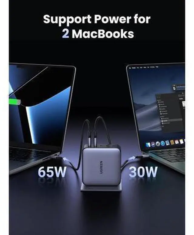 Alt view image 3 of 7 - UGREEN Nexode 100W GaN USB C Laptop Charger, 5-Port Fast Charging Power Adapter Compatible with MacBook Pro/Air, iPhone 17/16/15 Series, Galaxy S25/S24, Pixel 10/9, iPad Air, Steam Deck