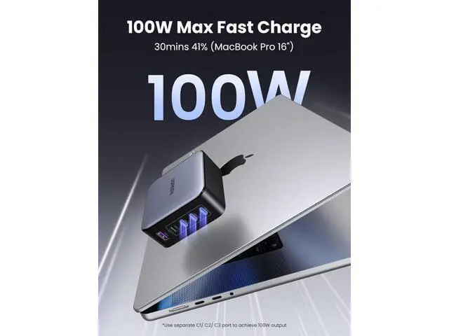 Alt view image 7 of 7 - UGREEN Nexode 100W GaN USB C Laptop Charger, 5-Port Fast Charging Power Adapter Compatible with MacBook Pro/Air, iPhone 17/16/15 Series, Galaxy S25/S24, Pixel 10/9, iPad Air, Steam Deck