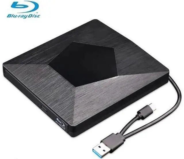 Main image of Vszerda External 3D Blu Ray DVD Drive Burner, Wihool Ultra Slim USB 3.0 and Type-C Blu Ray BD CD DVD Burner Player Writer Reader Disk for Mac OS, Windows xp/7/8/10, Laptop PC (Black)