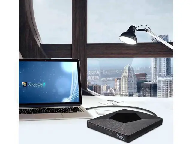 Alt view image 3 of 7 - Vszerda External 3D Blu Ray DVD Drive Burner, Wihool Ultra Slim USB 3.0 and Type-C Blu Ray BD CD DVD Burner Player Writer Reader Disk for Mac OS, Windows xp/7/8/10, Laptop PC (Black)