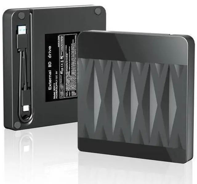 Main image of Vszerda External Blu Ray Drive Support 50G Disc Read/Write, 3D Portable USB 3.0&Type-C External Blueray/DVD Drive for PC, CD/DVD/Blu Ray Burner Suitable for Windows MacOS Linux Laptop Desktop