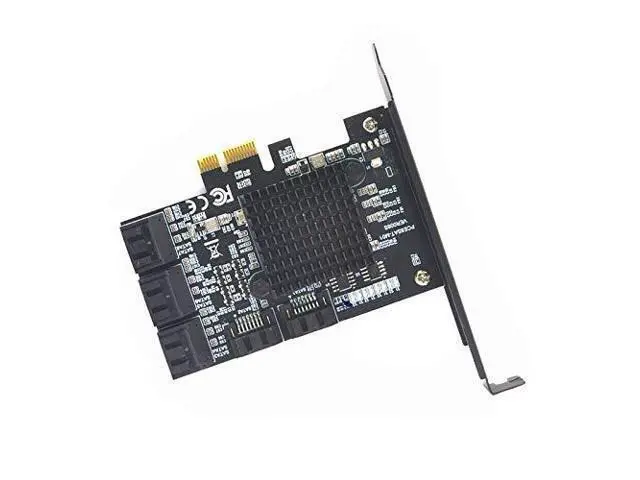 Alt view image 3 of 5 - Vszerda 8 Ports SATA 3.0 to PCIe Expansion Card Adapter Converter with 6 SATA Cables Low Profile Bracket Boot As System Disk for Marvell 88SE9215 Chip with Heat Sink HDD (Only Card)