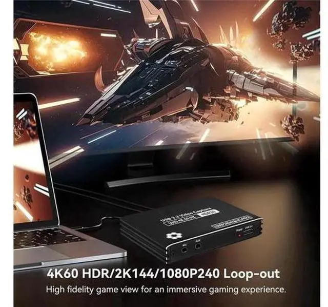 Alt view image 3 of 7 - 4K@60Hz External USB3.2 Capture Card, Stream and Record in 4K 60FPS 2K 144fps with ultra-low latency on Nintendo Switch/PS5/OBS/PC/Camera, in OBS and more, works with PC and Mac