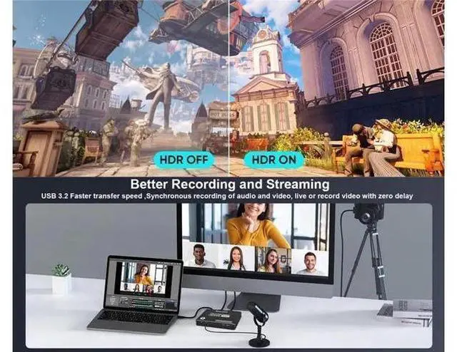 Alt view image 7 of 7 - 4K@60Hz External USB3.2 Capture Card, Stream and Record in 4K 60FPS 2K 144fps with ultra-low latency on Nintendo Switch/PS5/OBS/PC/Camera, in OBS and more, works with PC and Mac