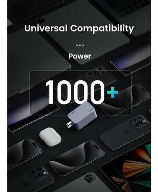 Alt view image 4 of 6 - UGREEN Nexode Pro 100W GaN USB C Wall Charger, 3-Port Compact Fast PPS Charger for MacBook Pro/Air, Pixelbook, iPad, iPhone 17/16/15 Series, Galaxy S25/S24, Pixel 10/9, Steam Deck