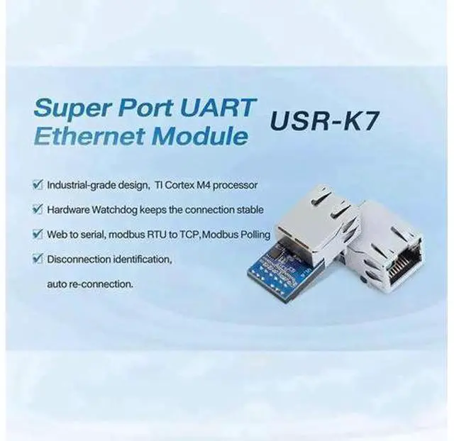 Alt view image 7 of 7 - USR-K7 Low Cost TTL UART to Ethernet Module 10/100Mbps Super Port Ethernet to Serial Module Support Modbus RTU to Modbus TCP with RJ45 Port (5PCS)