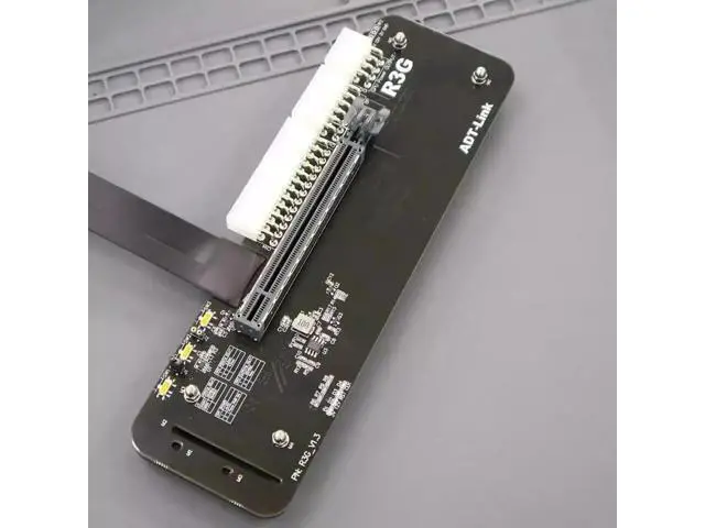 Alt view image 3 of 5 - M.2 M Key NVMe External Graphics Card Stand Bracket 64Gbs Full Speed with PCIe 4.0 x4 Riser Cable R43SG Upgraded for Graphics Card 1660 Above (50CM K43SG)