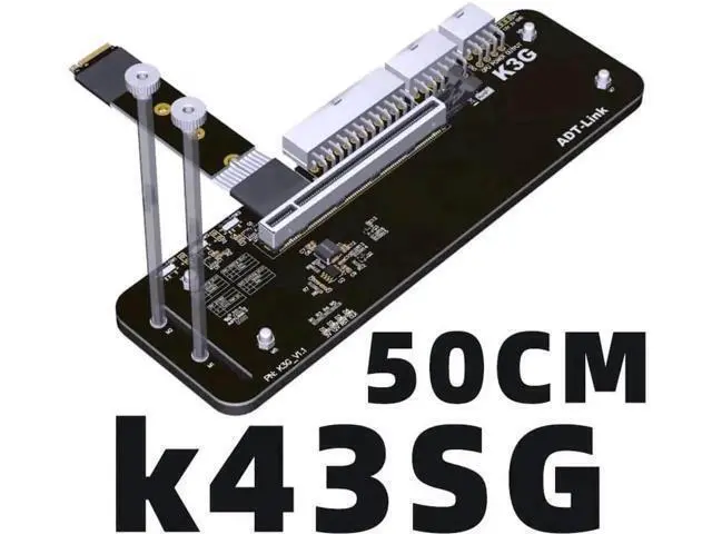 Alt view image 5 of 5 - M.2 M Key NVMe External Graphics Card Stand Bracket 64Gbs Full Speed with PCIe 4.0 x4 Riser Cable R43SG Upgraded for Graphics Card 1660 Above (50CM K43SG)