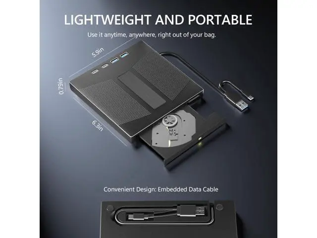 Alt view image 4 of 7 - Vszerda 7 in 1 External Blu Ray Drive, External Blueray/DVD Drive for PC Support 100G Disc Read&Write, USB 3.0&Type-C Blu Ray Burner with SD/TF Port, Compatible with Windows MacOS Linux Laptop Desktop